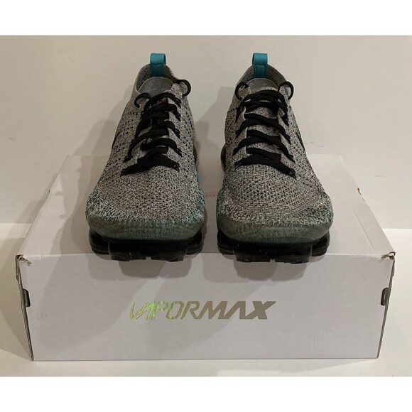 Nike Air VaporMax Flyknit 2 Mens 11.5 Black Dusty Cactus Hyper Jade Sneaker - Picture 7 of 16